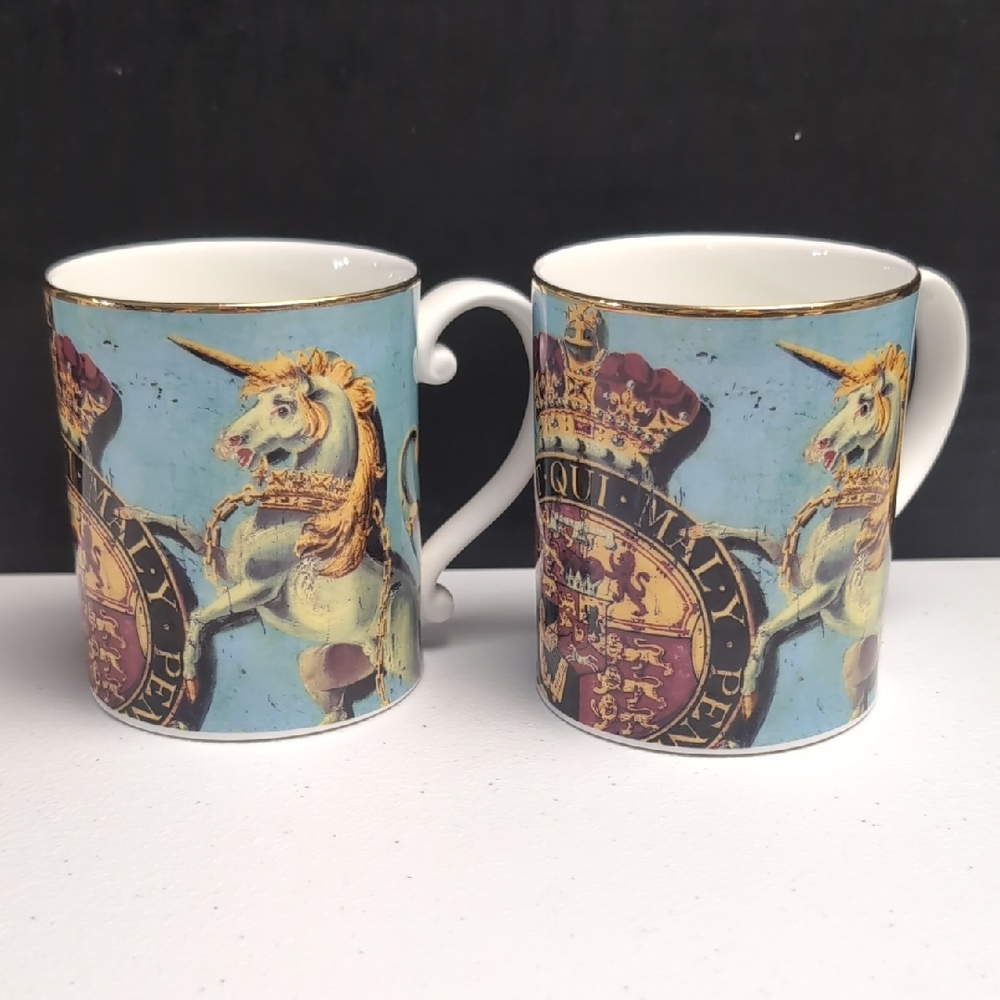 Royal Prince Regents Coat of Arms Mugs The Royal Collection Fine Bone China